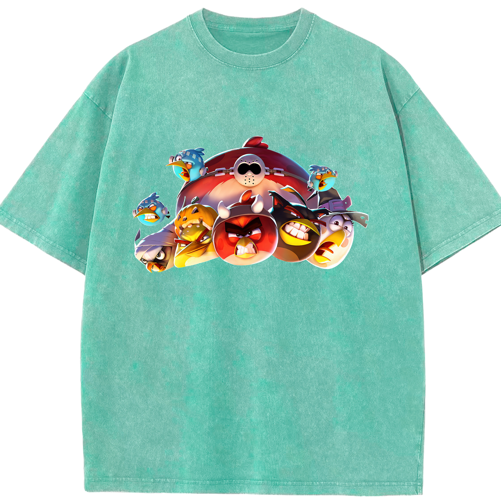 （画像用） Angry Birds アングリーバード 綿100% ヴィンテージ風 半袖Tシャツ（フロントプリント）